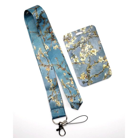 Almond Blossoms Van Gogh Lanyard Blue - Picture 1 of 4